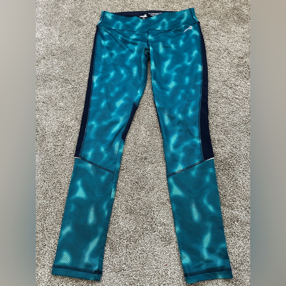 Teal and Black Patterned Activewear Leggings